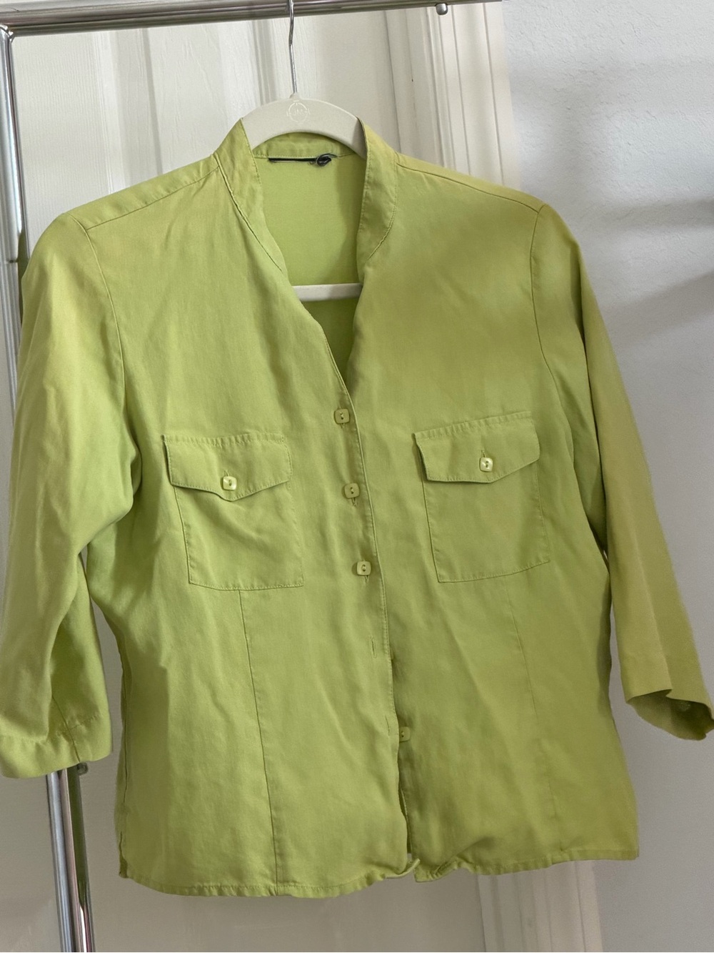 Light Green Button-Front Utility Jacket